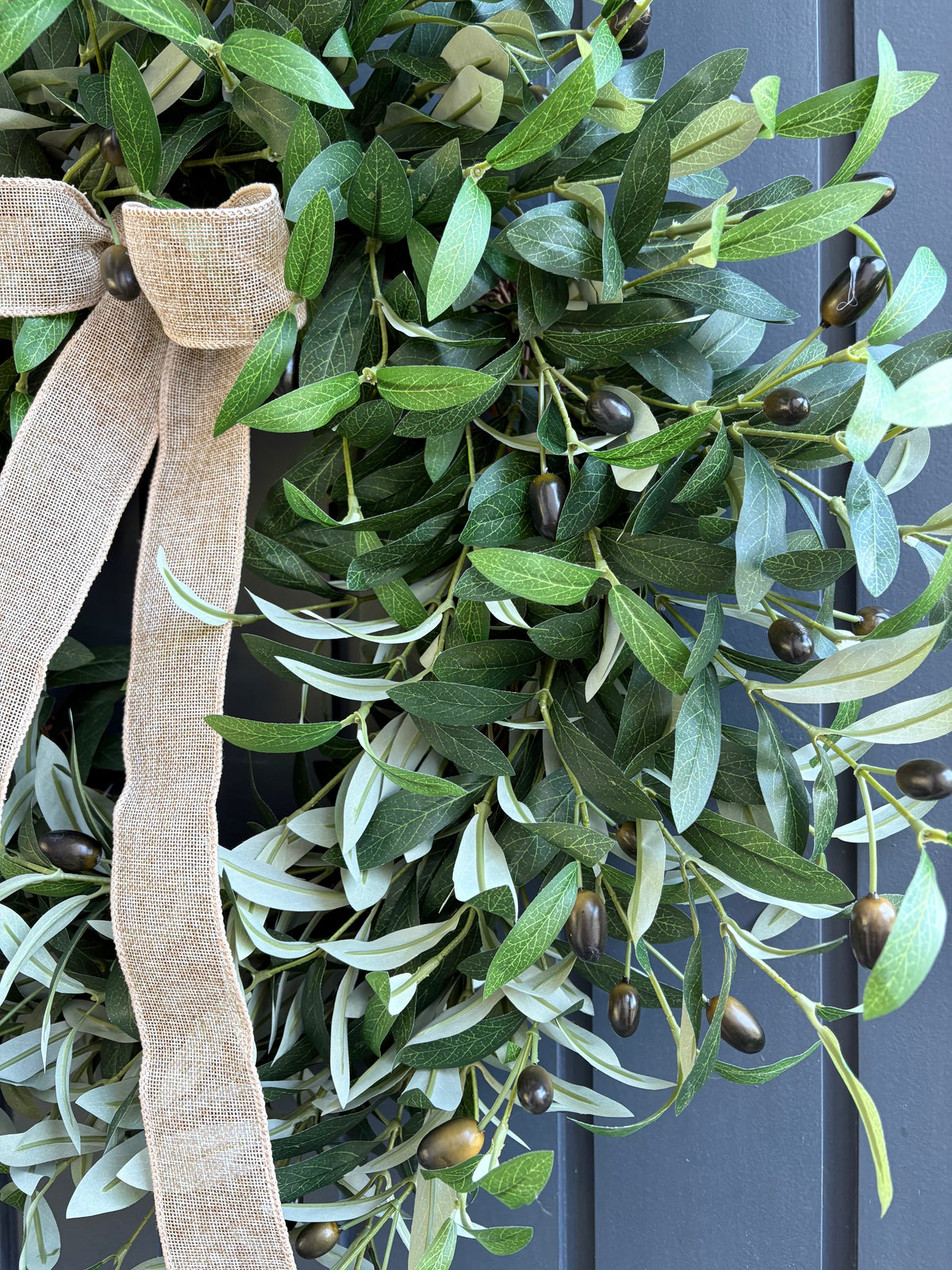Faux olive wreath