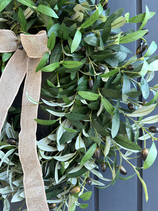 Faux olive wreath