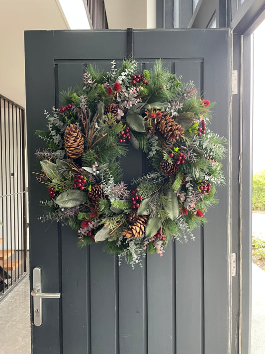 XL faux mulberry wreath