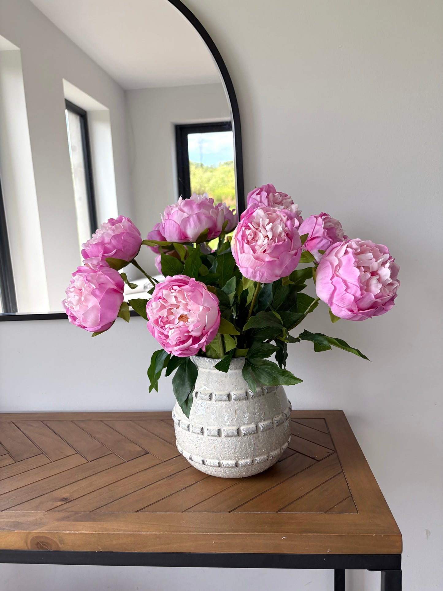 Faux peony arrangement