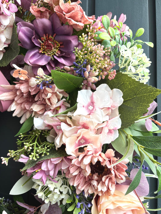 Wild summer garden faux wreath
