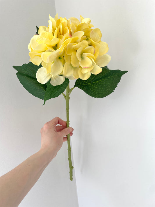 Faux lemon hydrangea stem