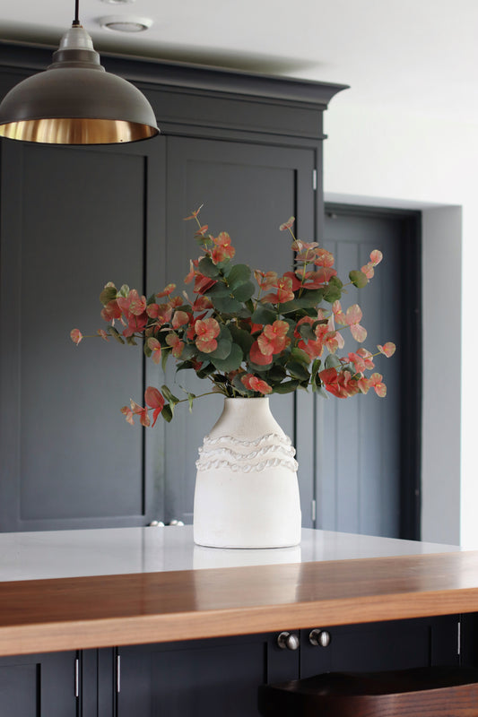 Faux blush eucalyptus arrangement