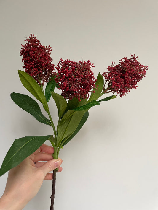 Faux skimmia stem - red