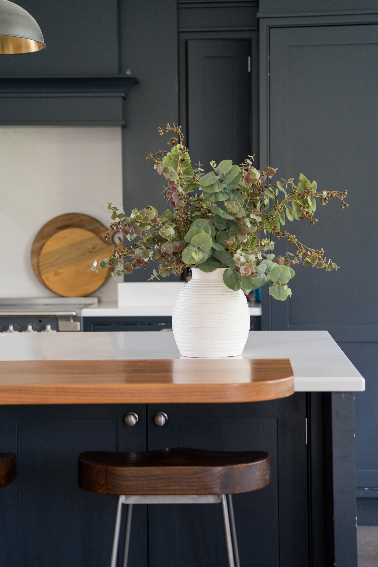 Faux moss green foliage arrangement