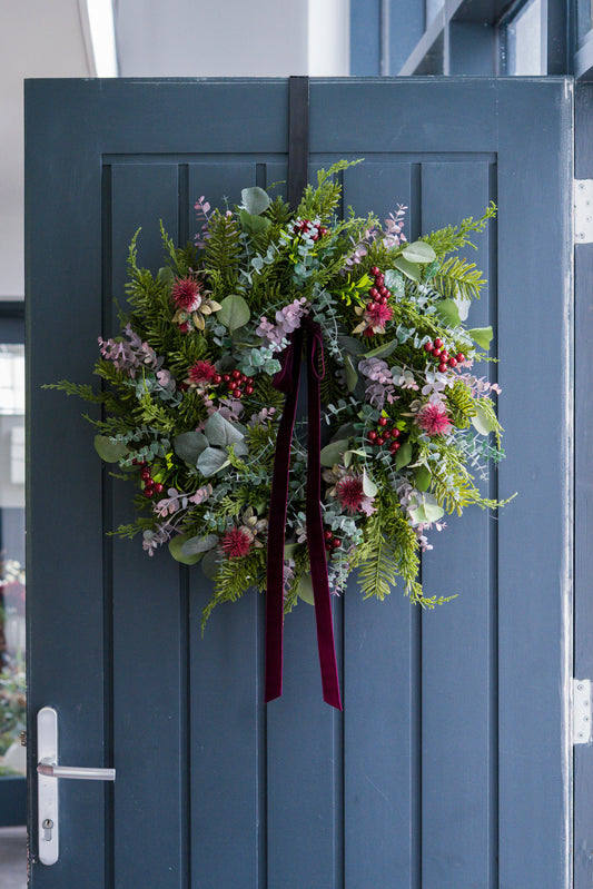 Wild mulberry faux wreath (55cm)