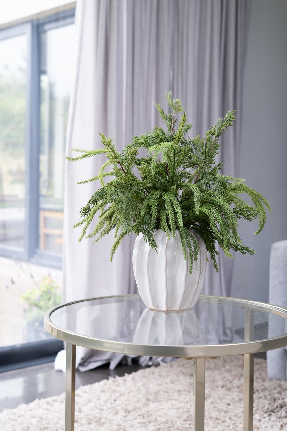 Faux winter foliage posy
