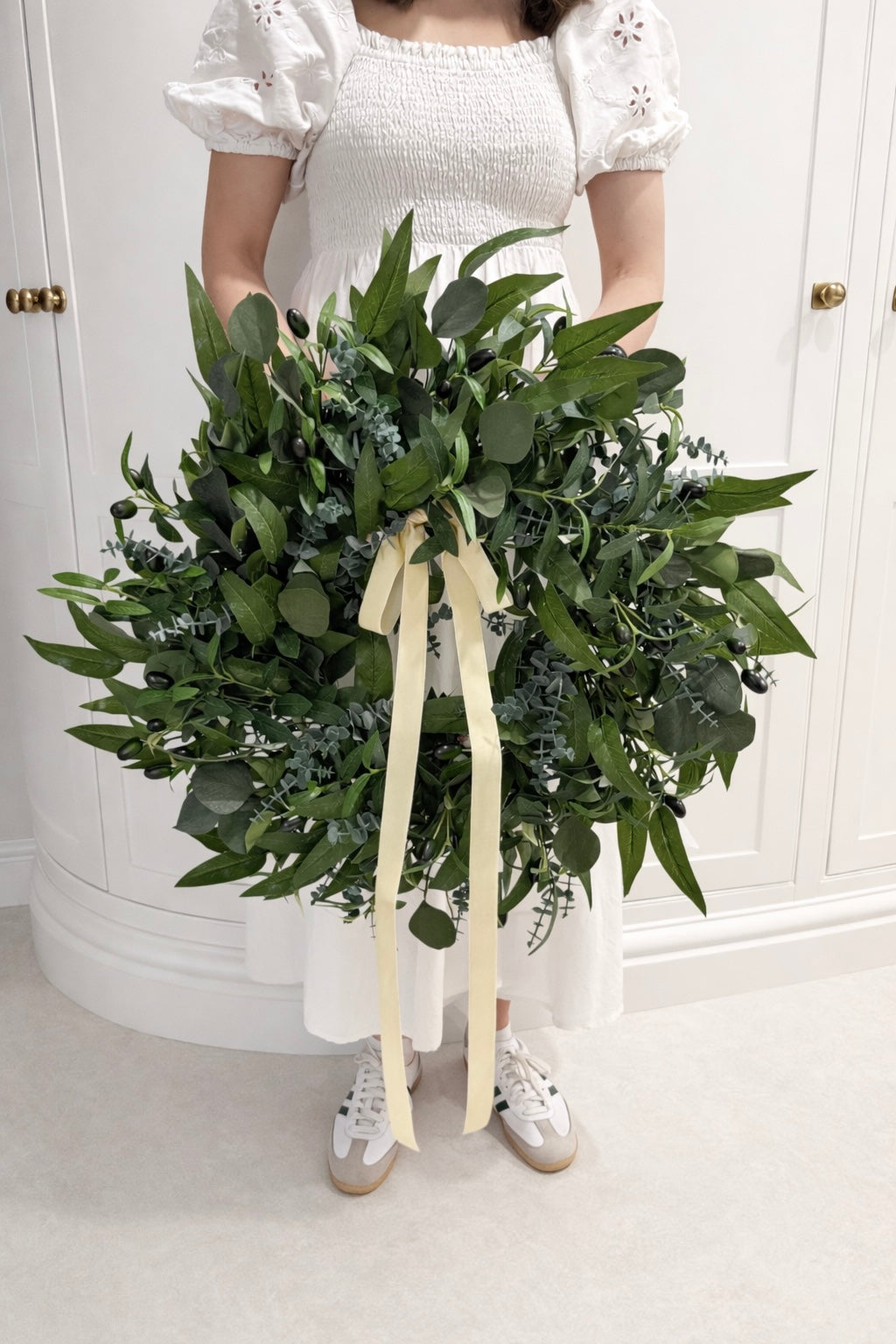 Faux eucalyptus wreath