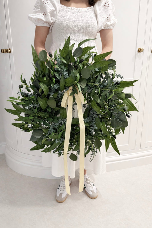 Faux eucalyptus wreath