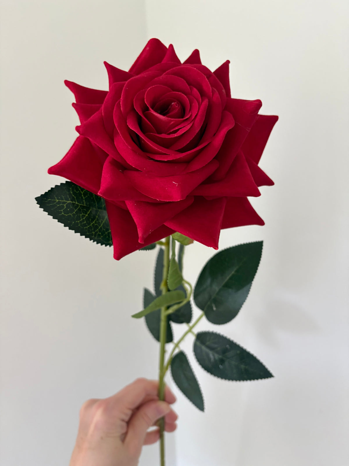 Faux red rose stem