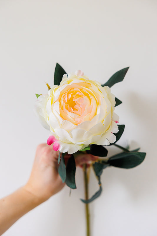 Faux blush pink peony stem