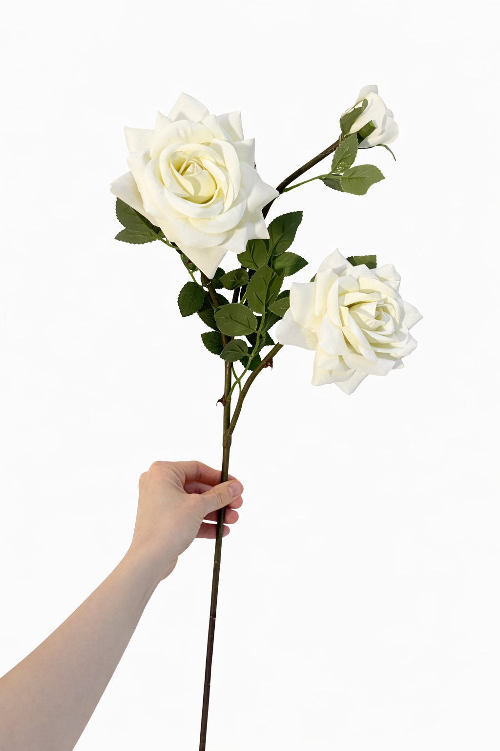 Faux ivory rose stem