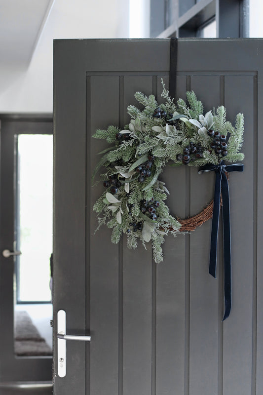 Half blueberry faux wreath