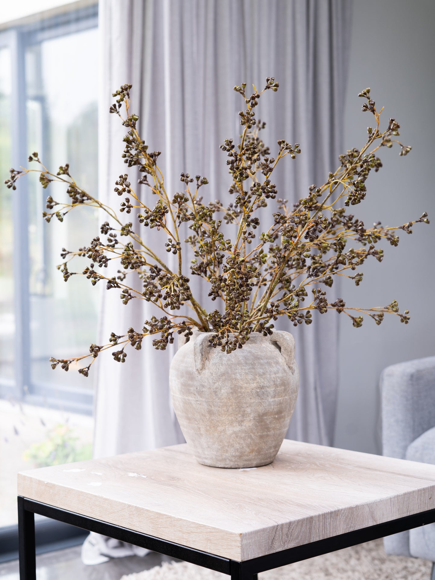 Faux Autumn moss berry arrangement - large