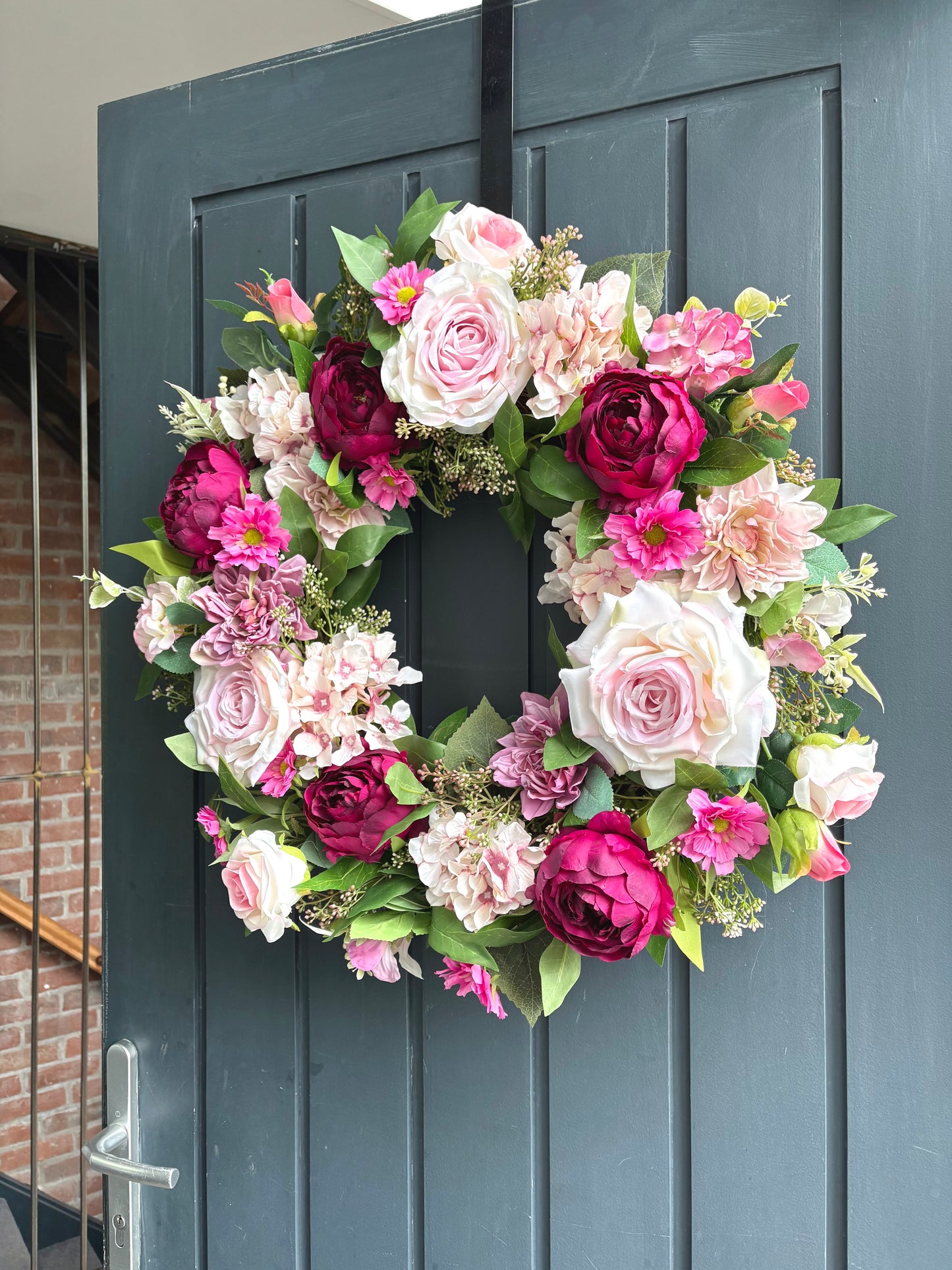 Summer pinks faux wreath