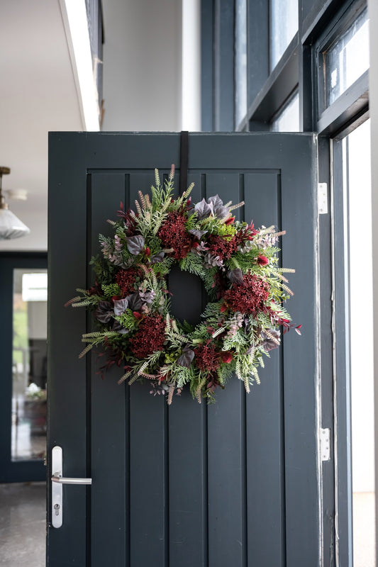 Faux mulberry pine wreath