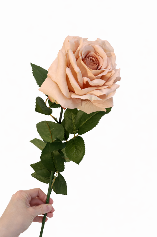 Faux Peach rose stem