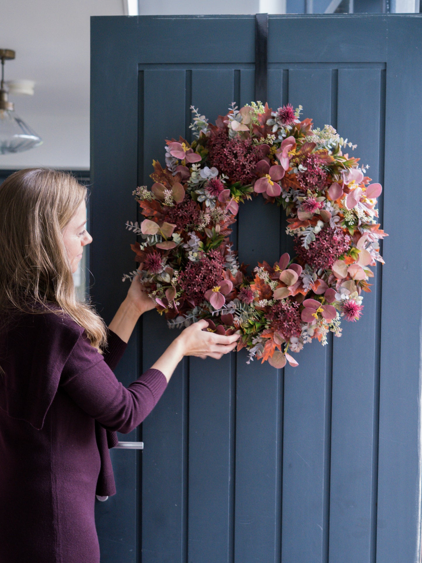 Faux mulberry elderberry wreath