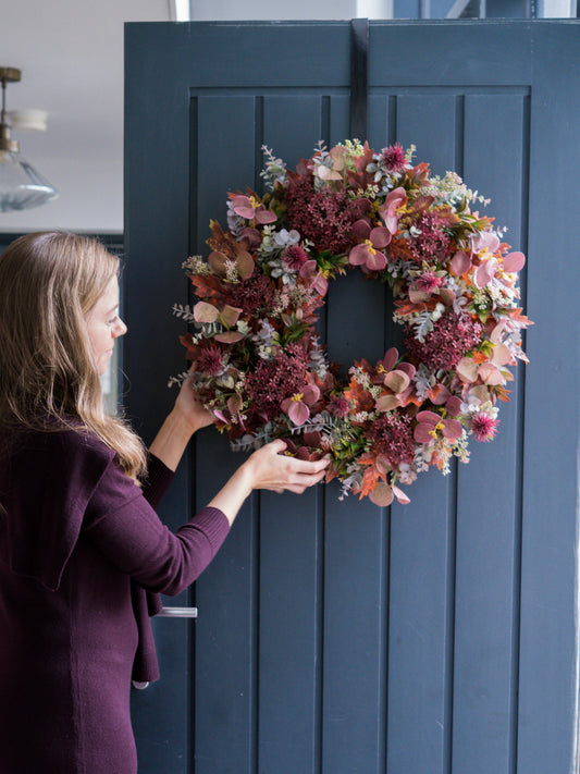 Faux mulberry elderberry wreath