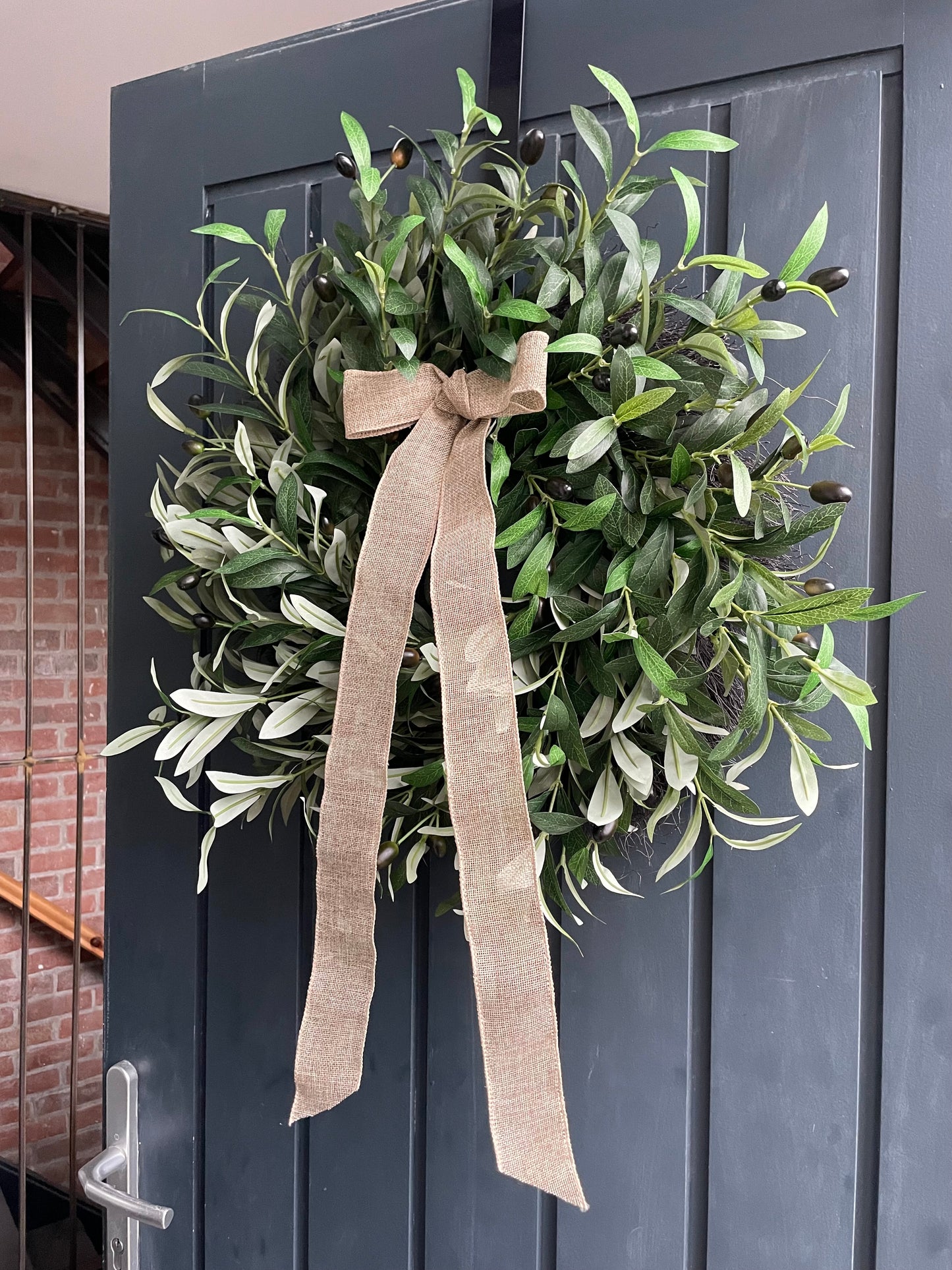 Faux olive wreath