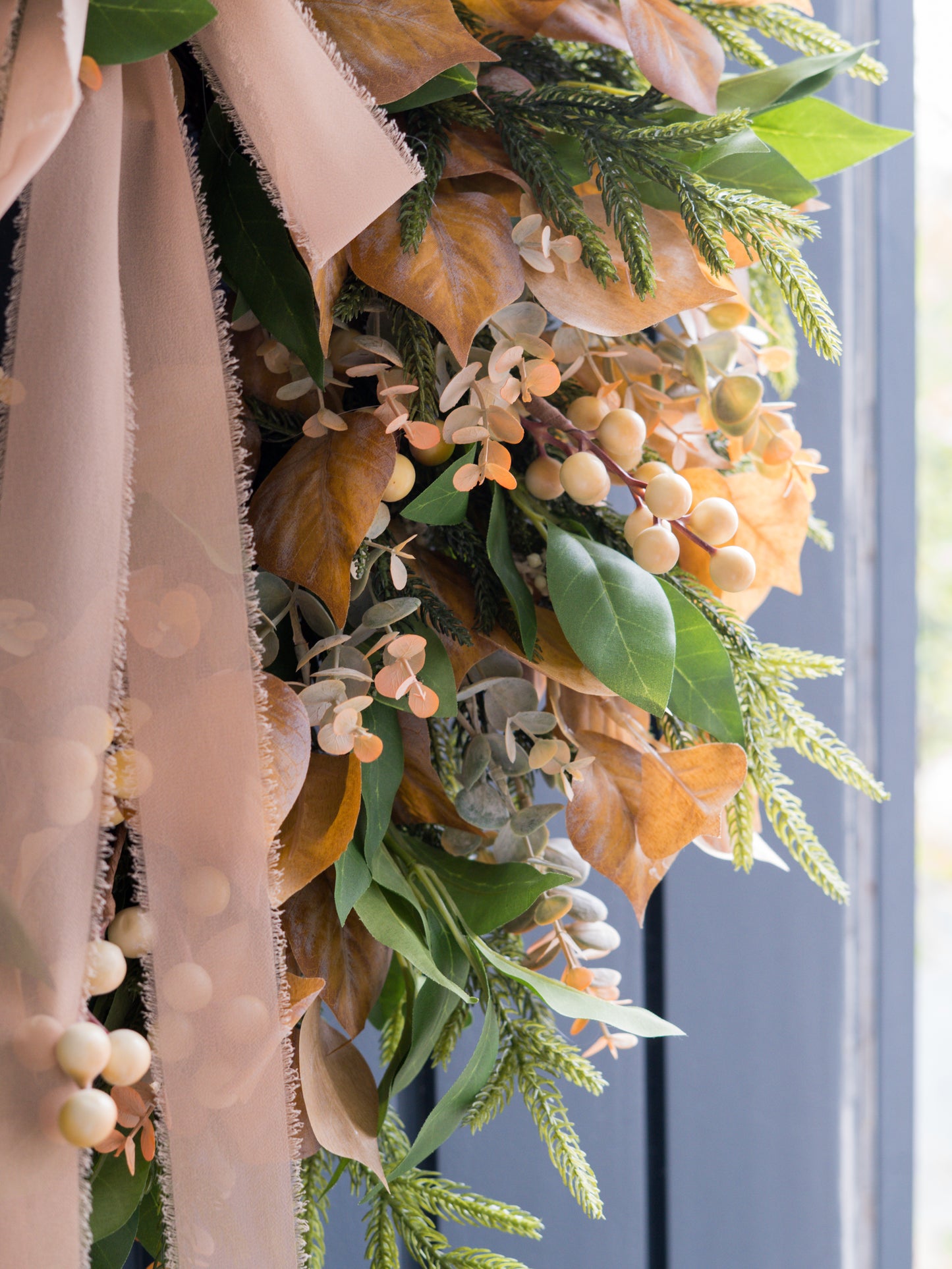 Faux ivory berry autumn wreath