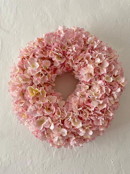 Pink hydrangea wreath