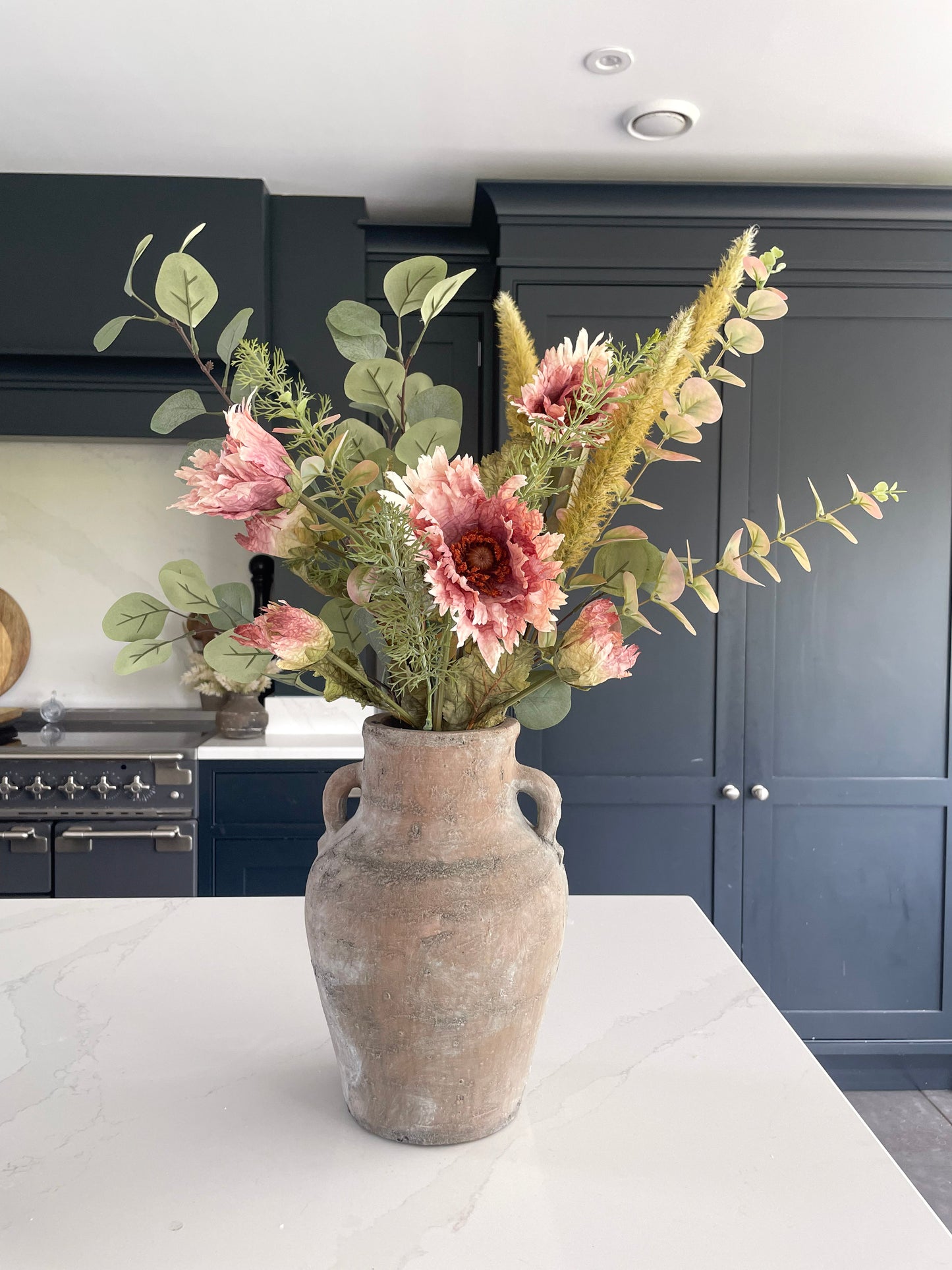 Faux dusky pink poppy bouquet