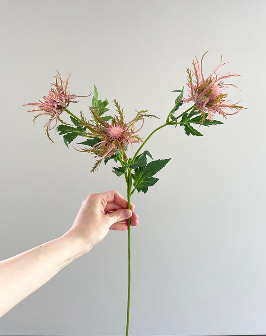 Faux pink thistle stem