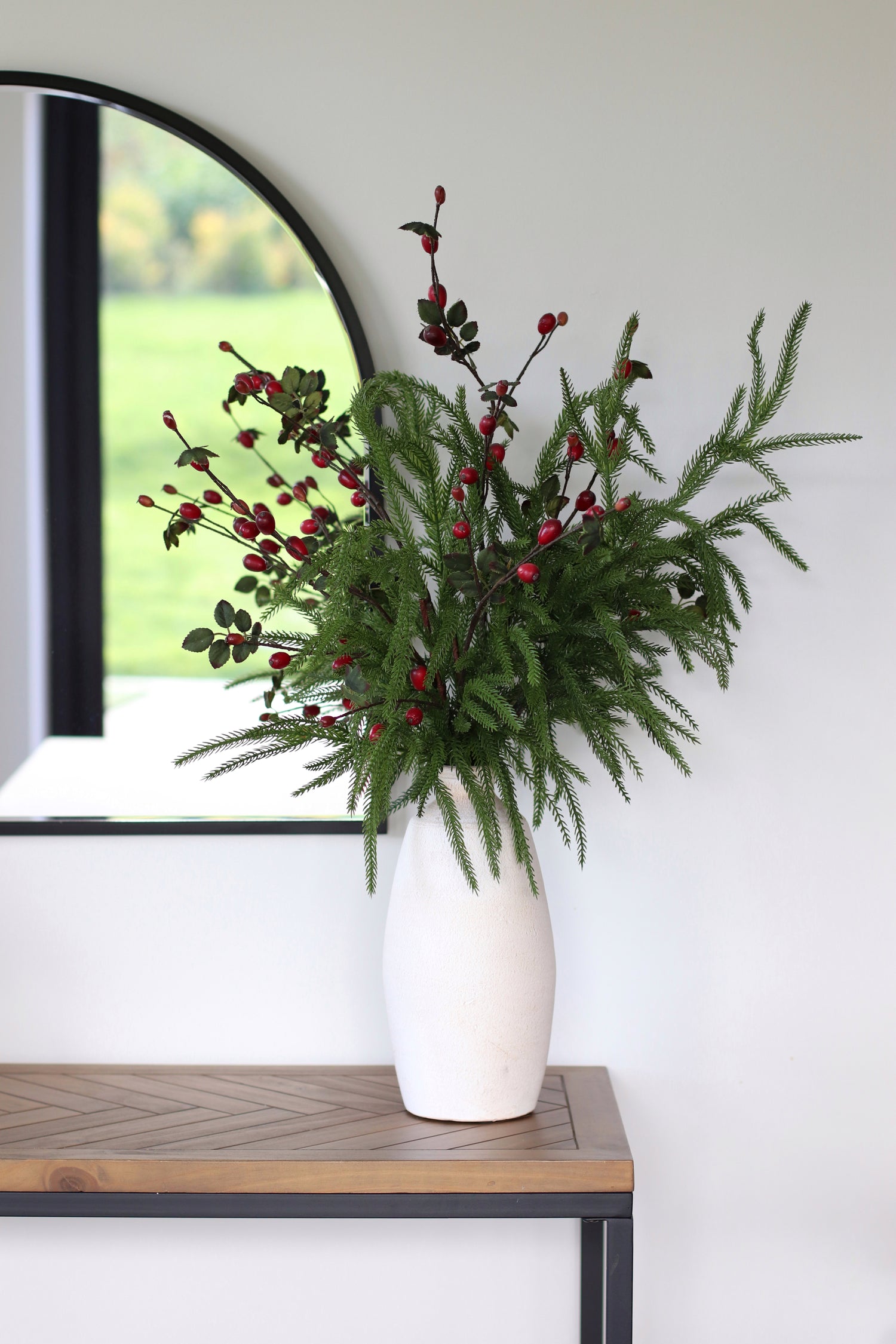 Faux flower arrangements